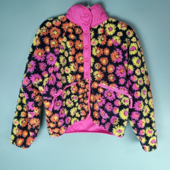 Free People Movement FP Womens Rocky Ridge Jacket Pink Daisy Floral Size XS NWT